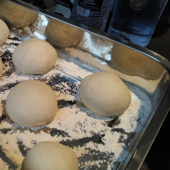 Balled pizza dough... and baked them!